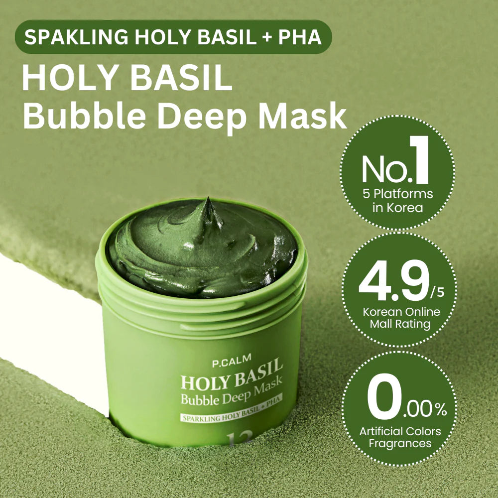 Holy Basil Sparking Bubble Mask - Korean Clay Mask